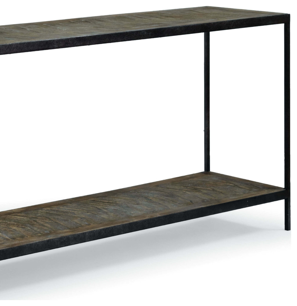 Herringbone Console Table   Industrial   Console Tables   by HedgeApple  Houzz