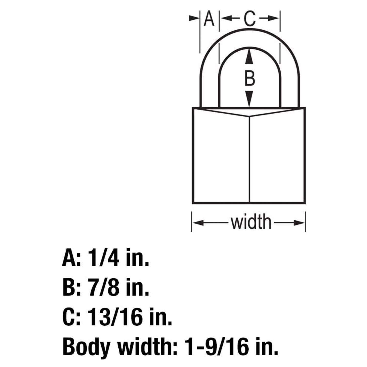 Master Lock 1-9/16 in. W Brass 4-Pin Cylinder Padlock Keyed Alike