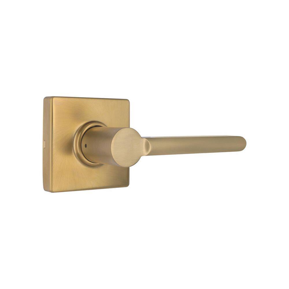 Defiant Tonebridge Satin Brass HallCloset Door Lever with Square Rose 32LS3XM03A