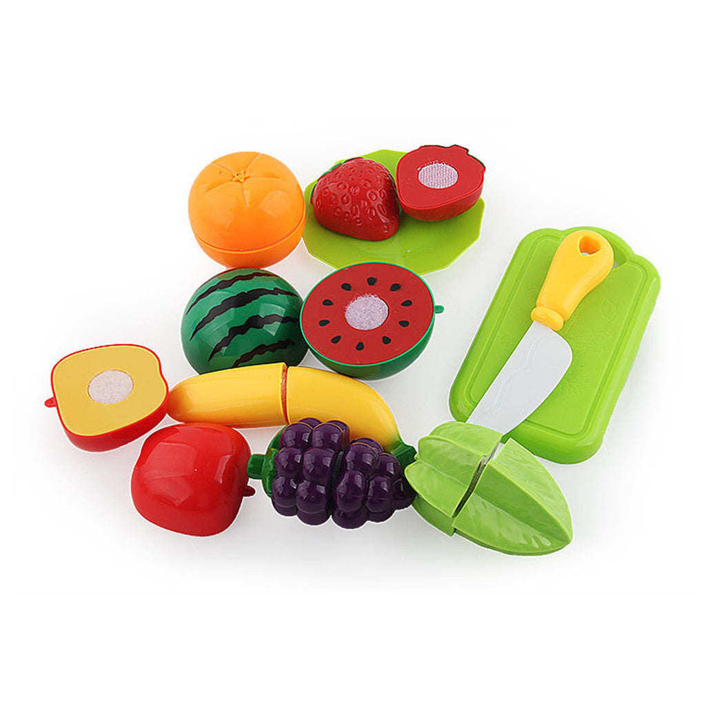 Fridja Children Plastic Fruit Vegetables Cutting Toys Set Educational Pretend Toy