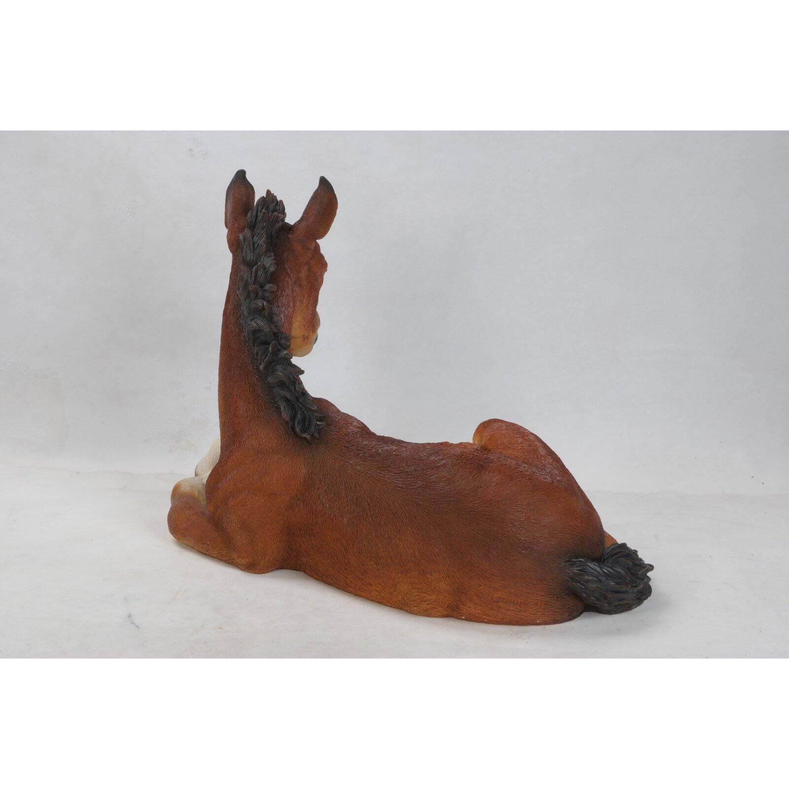 HI-LINE GIFT LTD. LARGE HORSE COLT LAYING DOWN STATUE