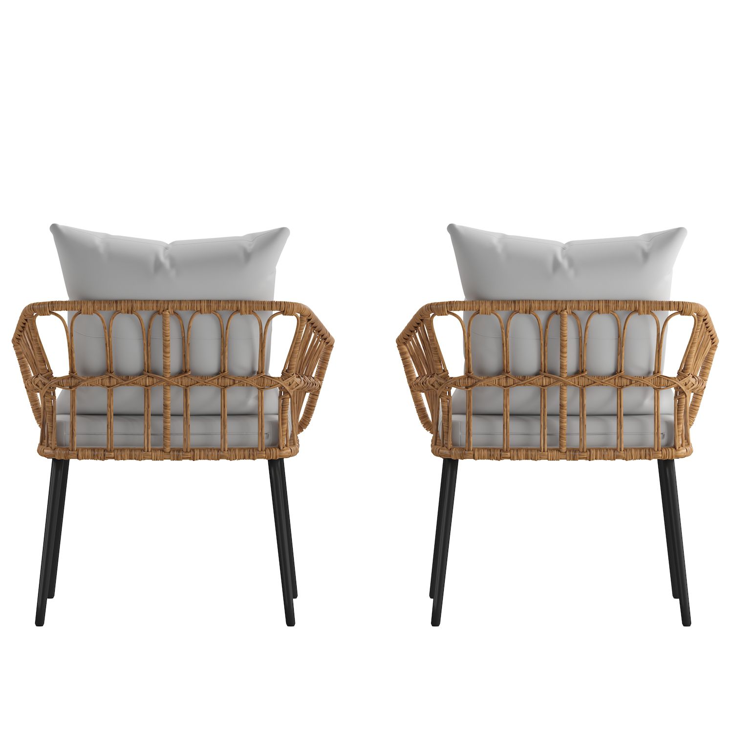 Flash Furniture Evin Boho Indoor / Outdoor Rattan Wicker Patio Chair 2-piece Set