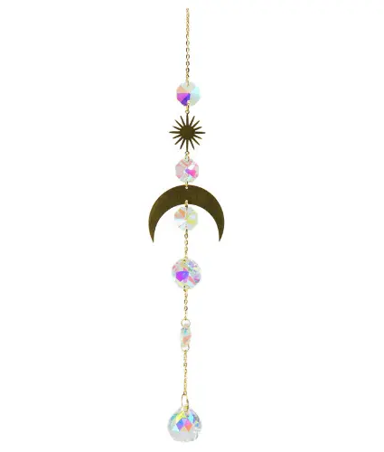 22.7 Cross border garden decoration supply moon star sun catcher garden crystal wind chime new product