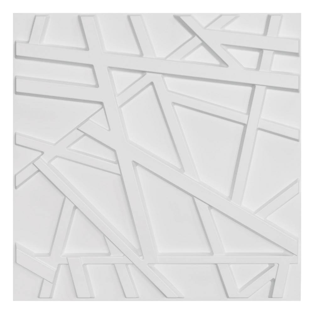 Art3dwallpanels 19.7 in. x 19.7 in. x 1 in. 3D PVC Decorative Wall Panel Matt White (12-Pack) A100hd45