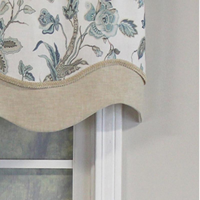 RLF Home Gianna Glory Valance Rod Pocket， Layered， Trimmed.