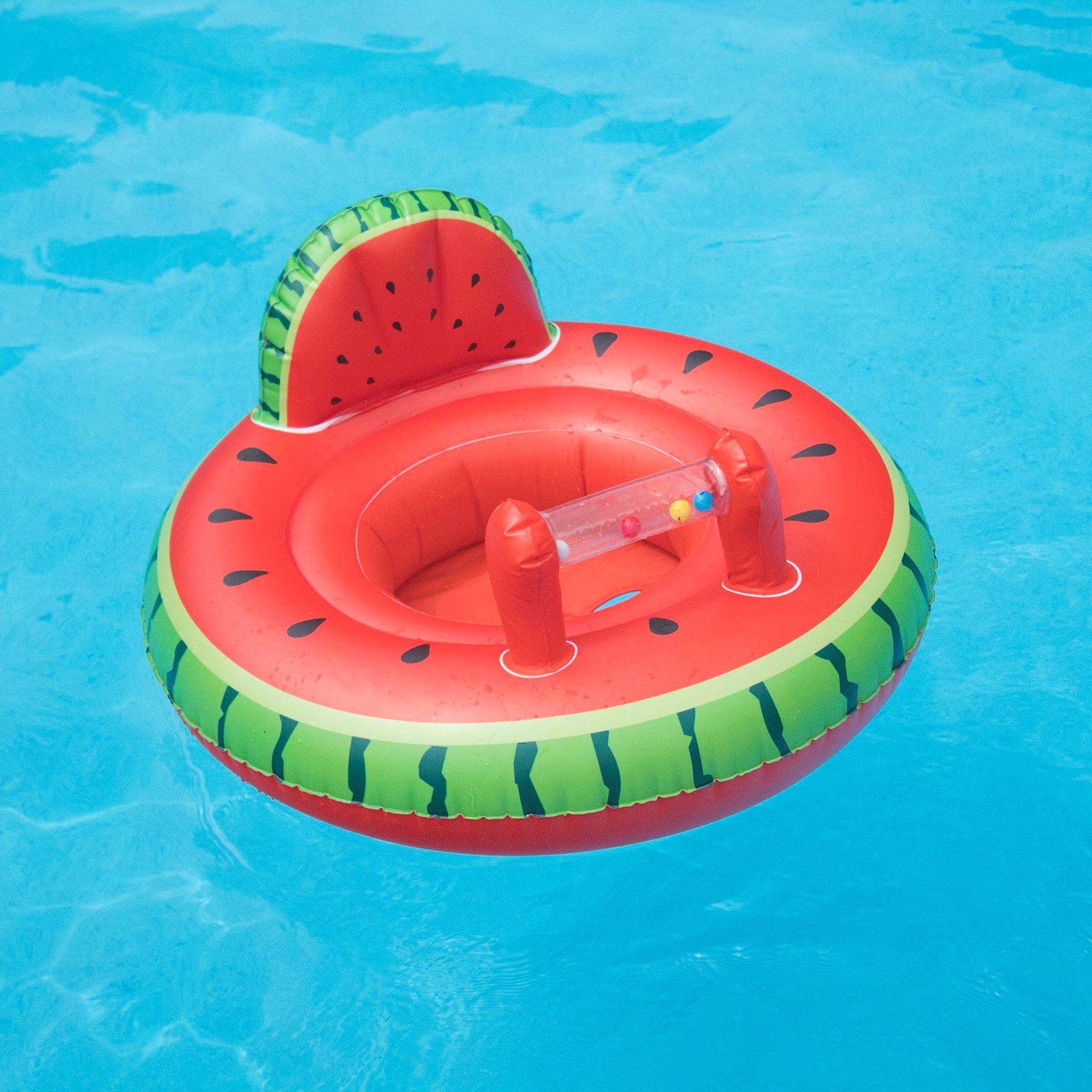 Swimline Watermelon Baby Seat Pool Inflatable Ride-on, Red, Green