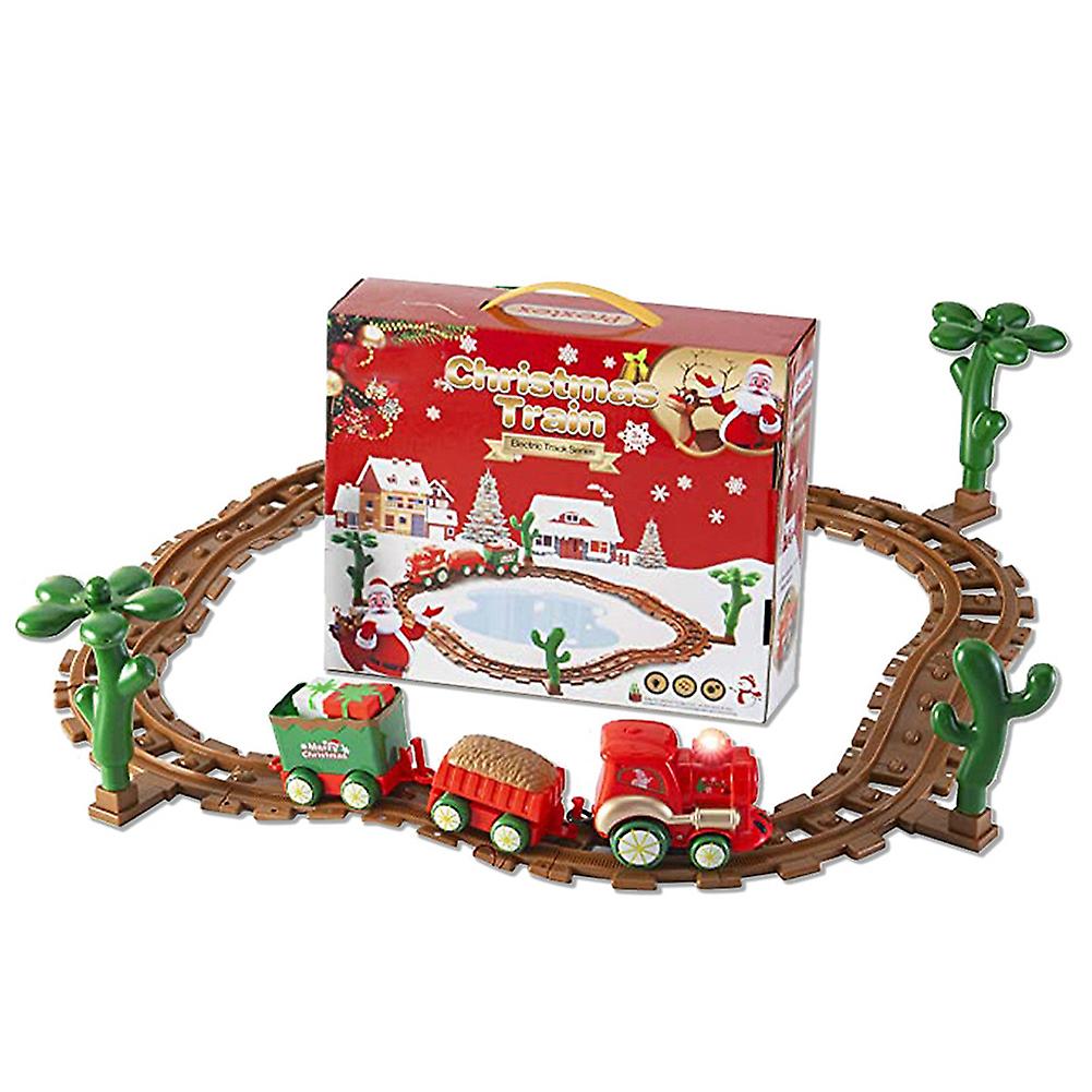 Christmas Children Electric Rail Train Music Car Toy