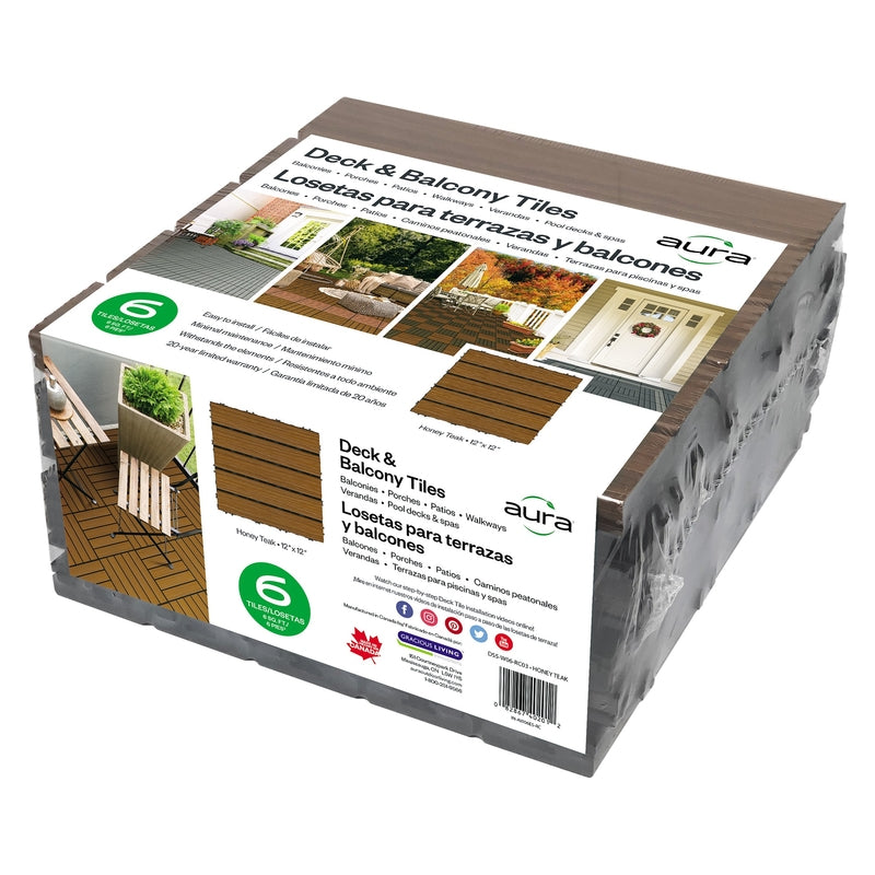 DECK TILE HNY TEAK 6PK