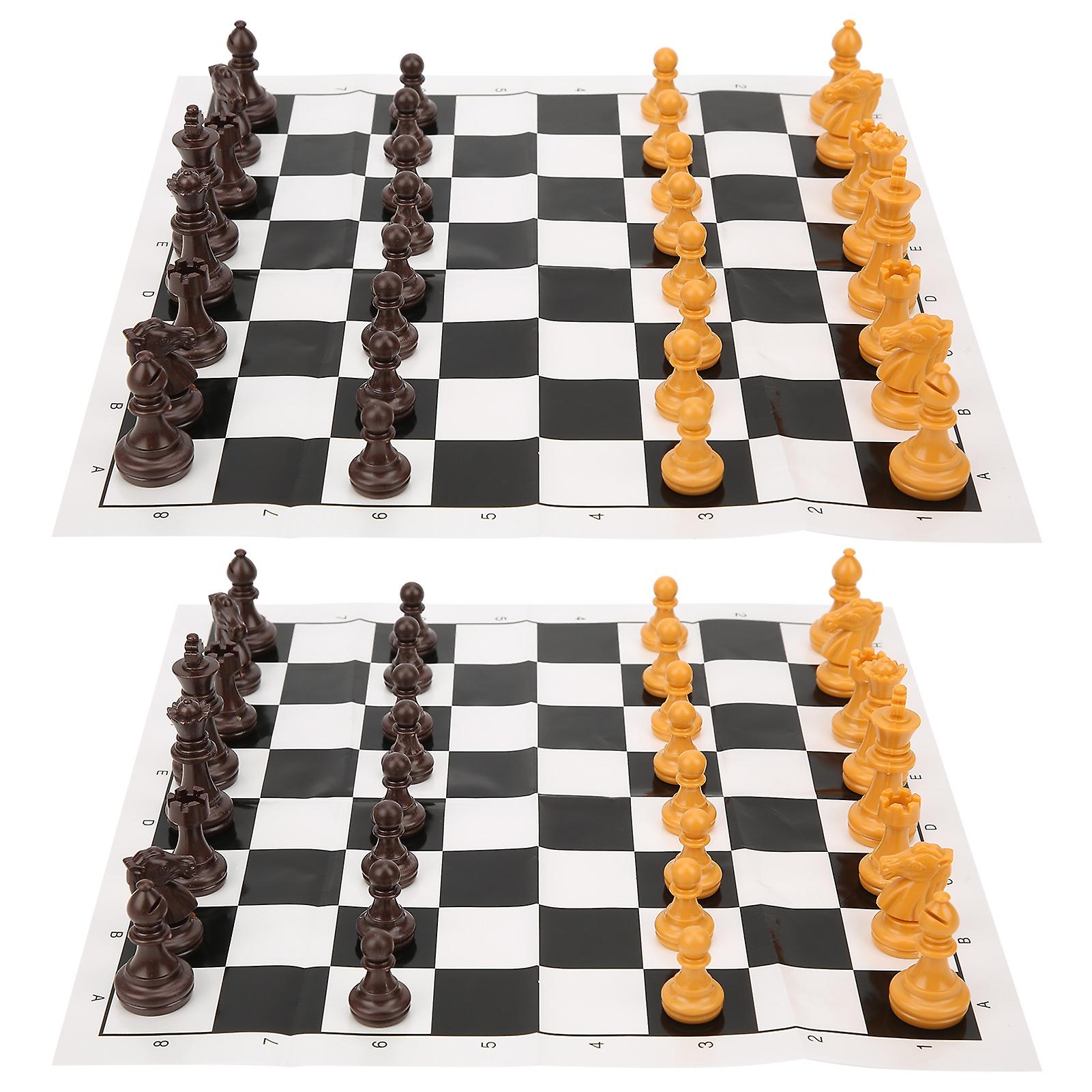 2 Set Chess Game Chess Pieces Set Portable Children Adult Playing Chess Game Toy