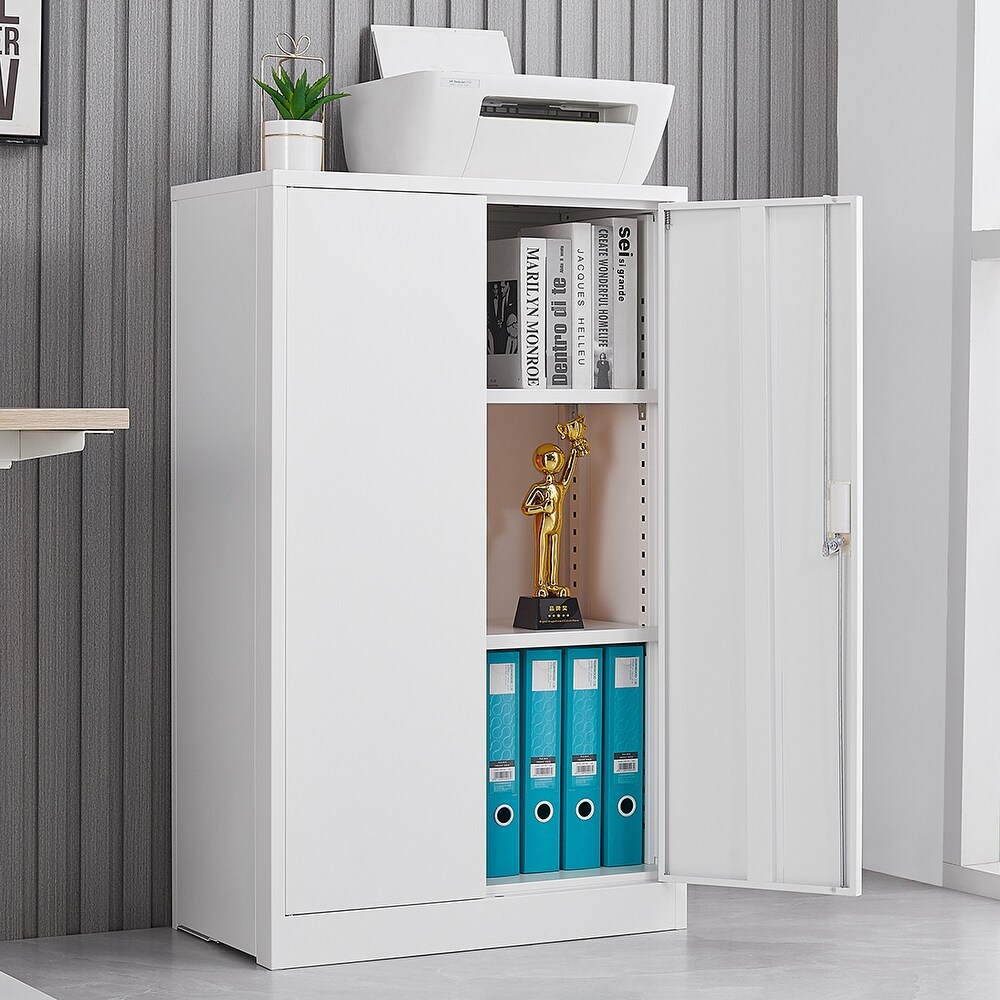 Metal Storage Cabinet With Door   Shelves Folding File Storage Cabinet