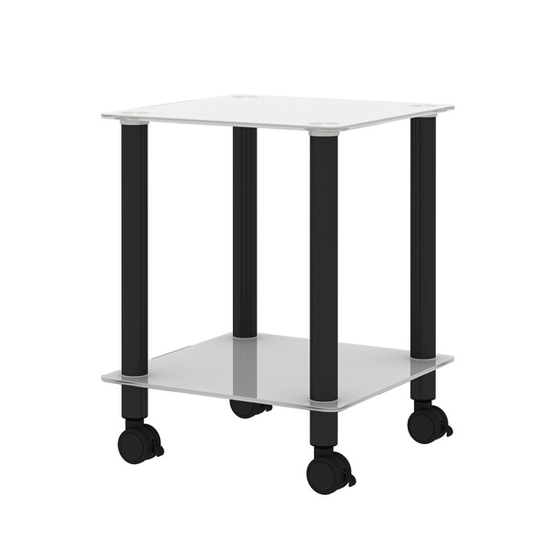 Modern 2-Tier Side Table with Storage Shelve