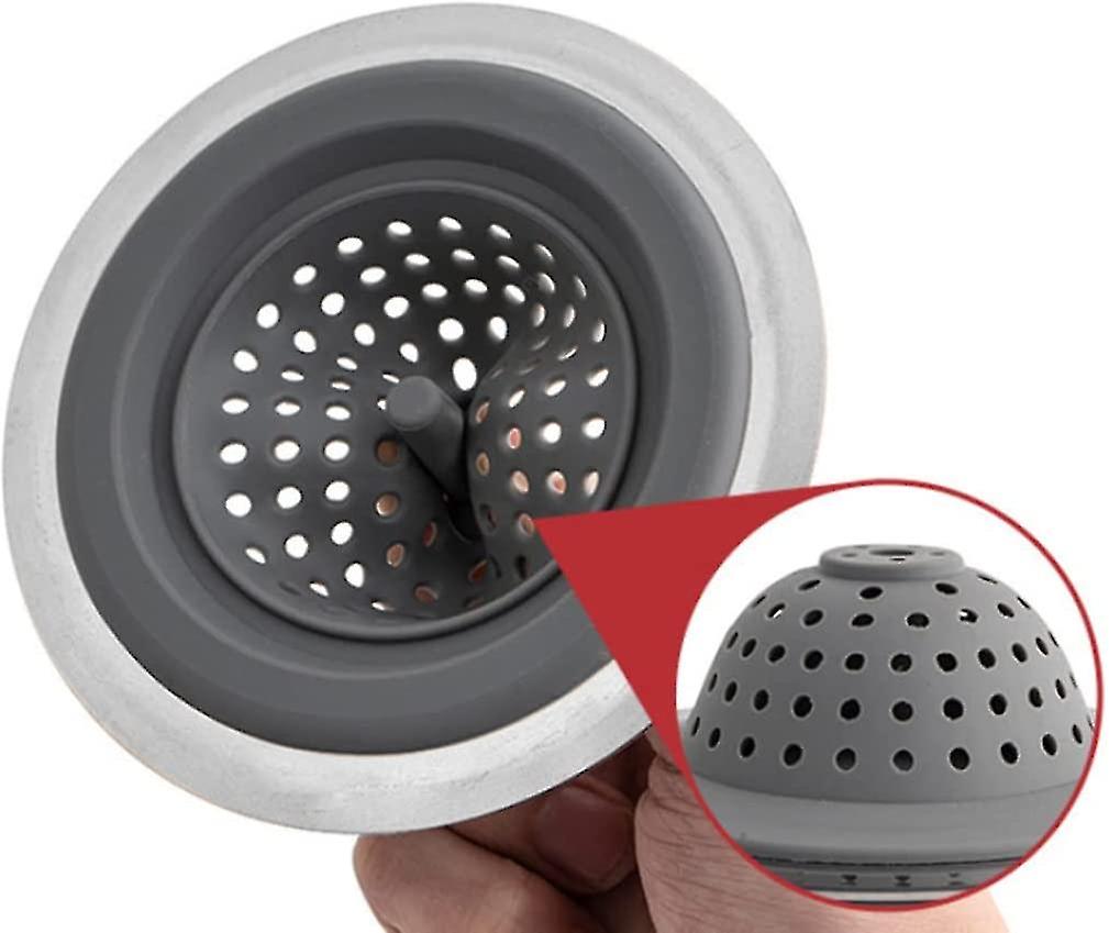 Silicone Sink Strainer， Sink Strainers， Flexible Silicone And Stainless Steel Kitchen Sink Drainer Baskets(2pcs) Niuniu