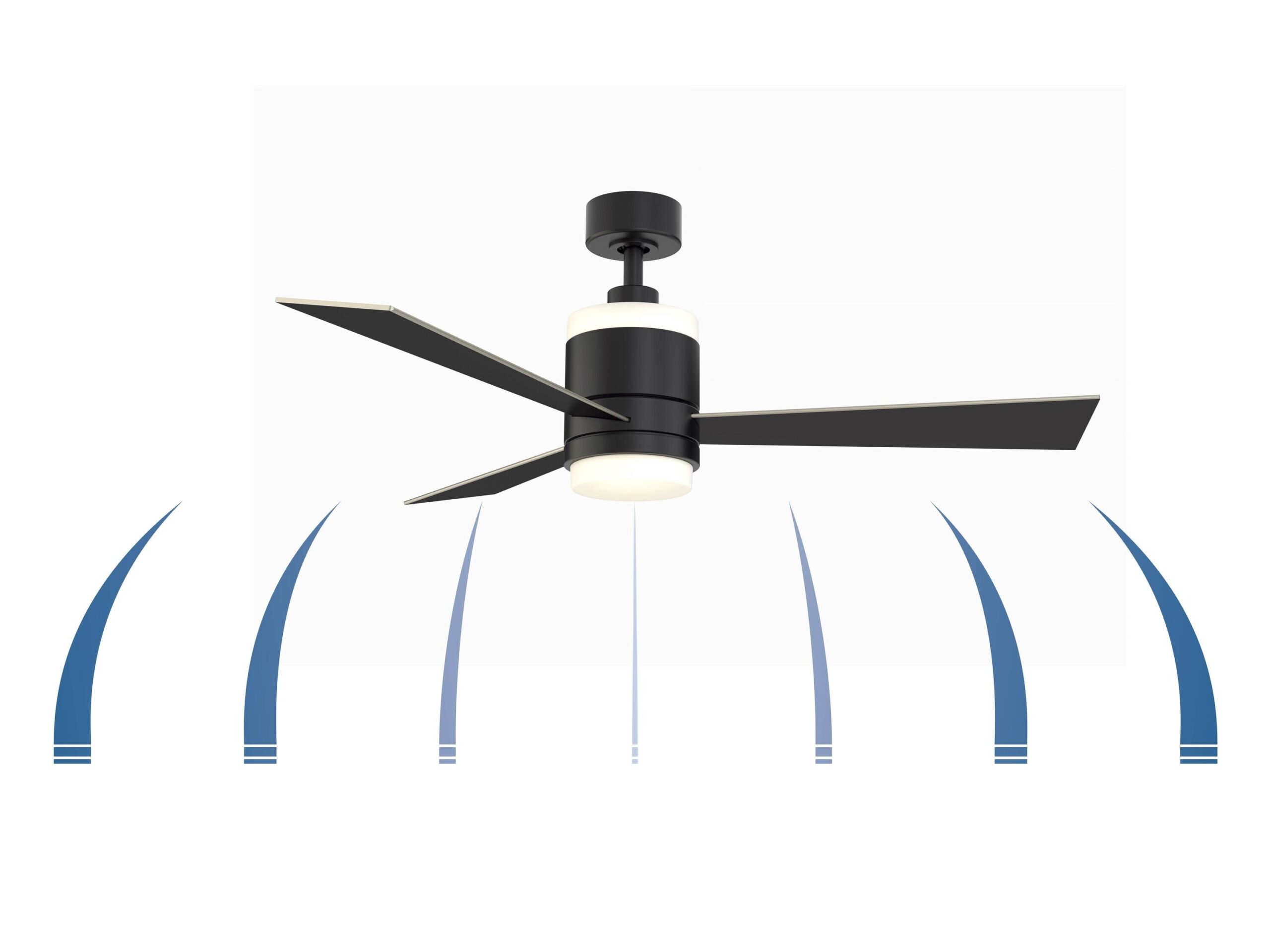 Fanimation Studio Collection Upright 48-in Black LED Indoor Ceiling Fan with Light Remote (3-Blade)