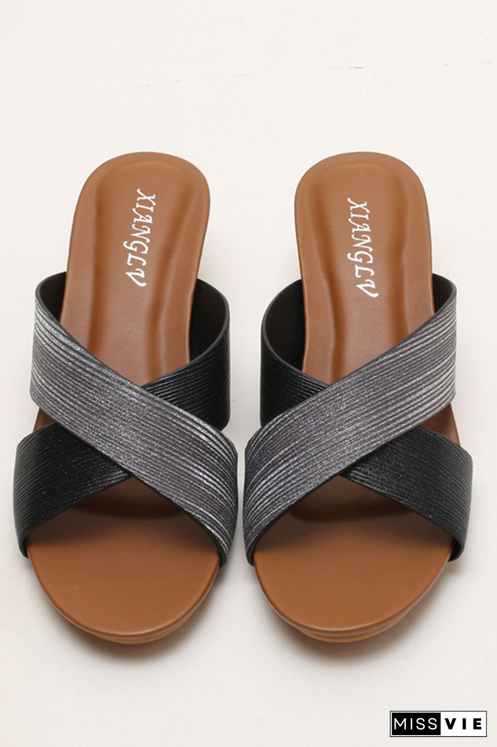 Crisscross Straps Wedge Sandals