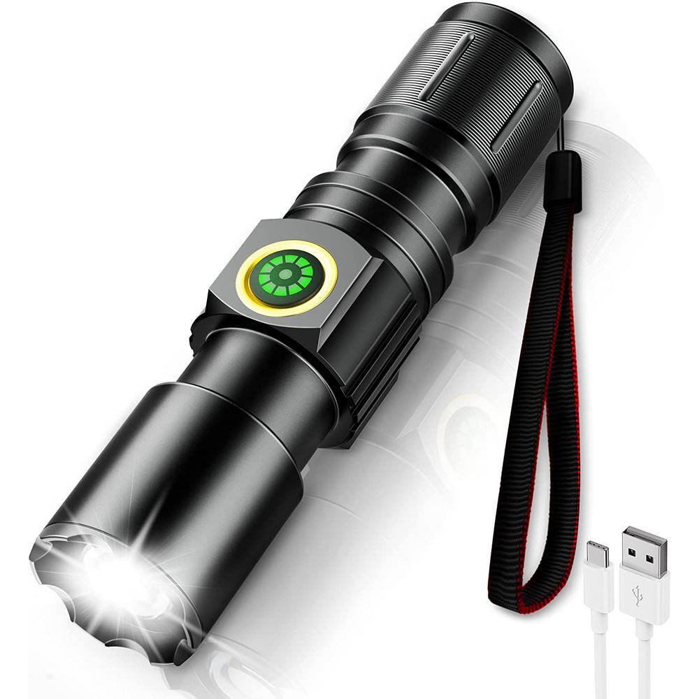 YANSUN Mini Tactical Flashlight 2000 LM Small LED Flashlight Rechargeable Adjustable Brightness H-BRTD003USB-2