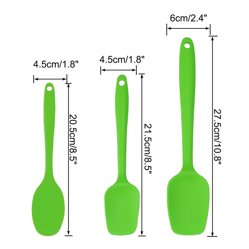 3pcs Silicone Spatula Heat Resistant Rubber Scraper for Cooking Baking   3 Pcs