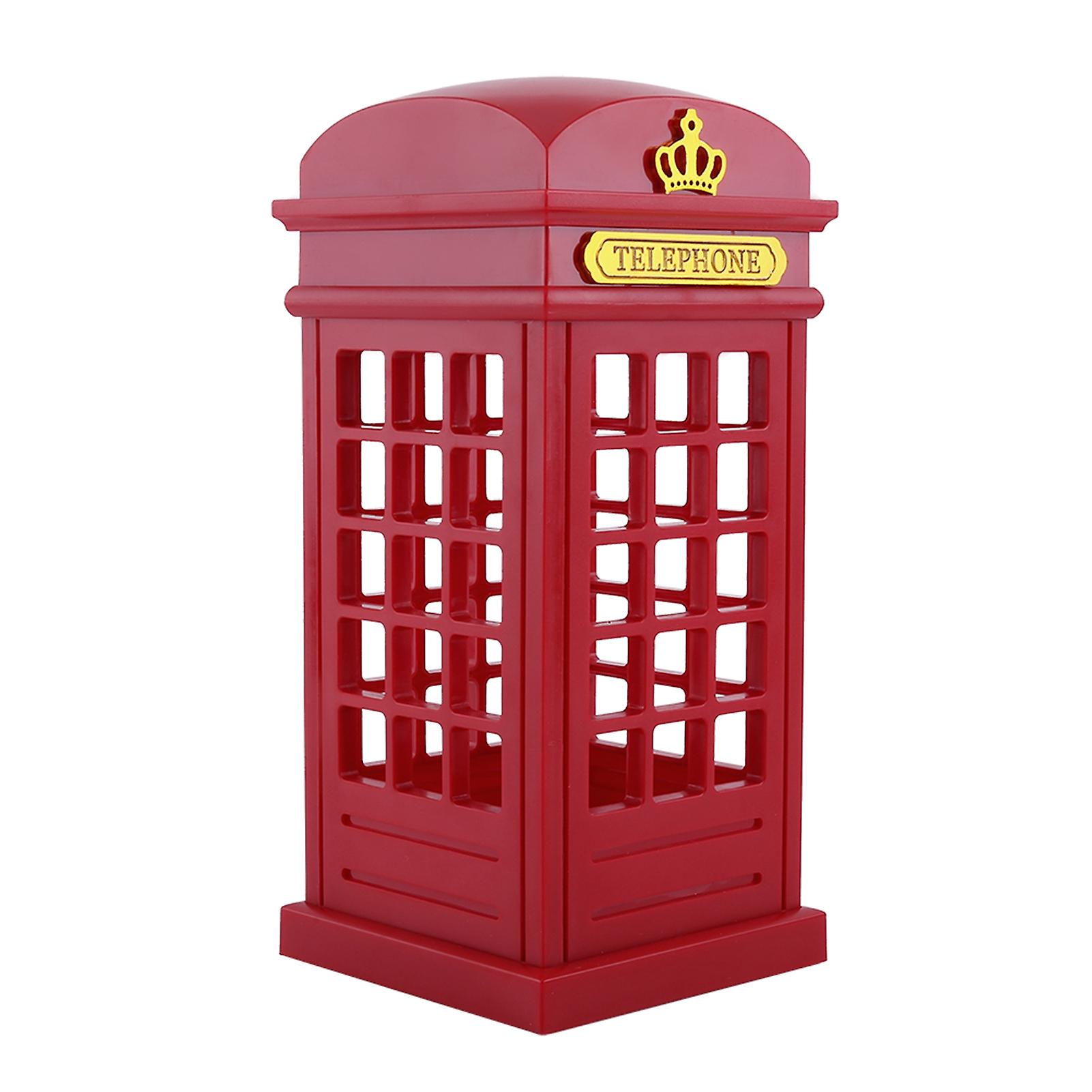 Creative Retro Classic Telephone Booth Night Light Touch Sensor Dimmable Yellow Led Desk Lamp