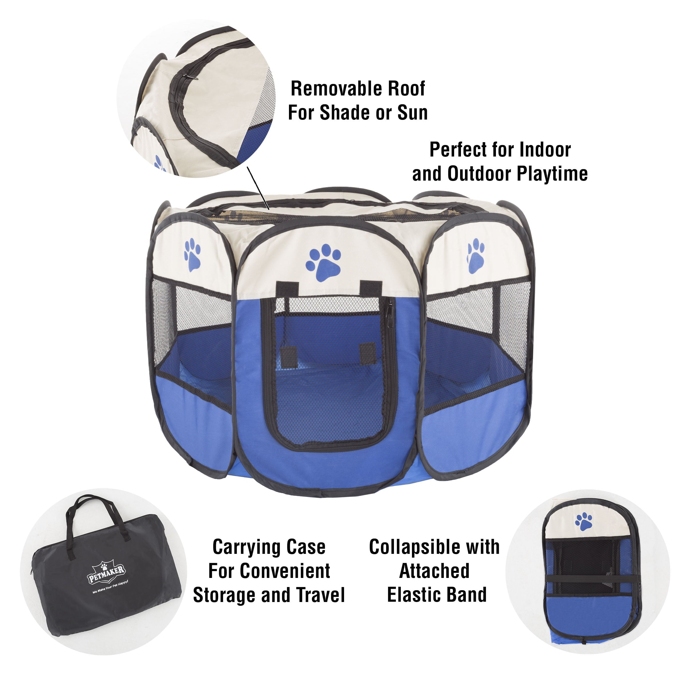 Pop-Up Puppy Playpen and Cat Tent- Portable Pet Playpen for Dogs and Cats by Petmaker