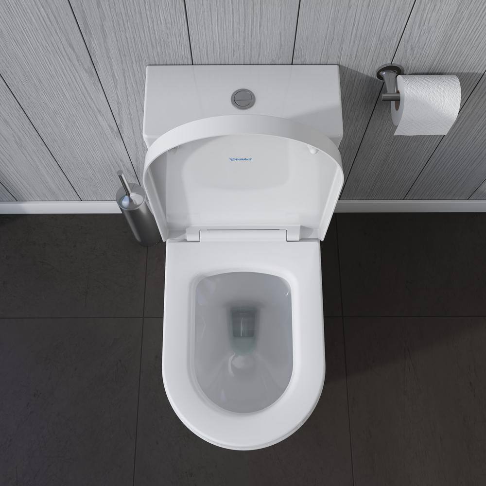 Duravit 1-Piece 0.92 GPF Dual Flush Elongated Toilet in White Seat Not Included 2173012001