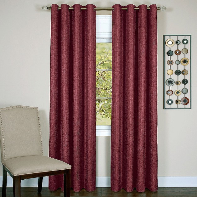 Kate Aurora Vesper Room Darkening Grommet Top Crinkled Satin Lined Single Window Curtain Panel