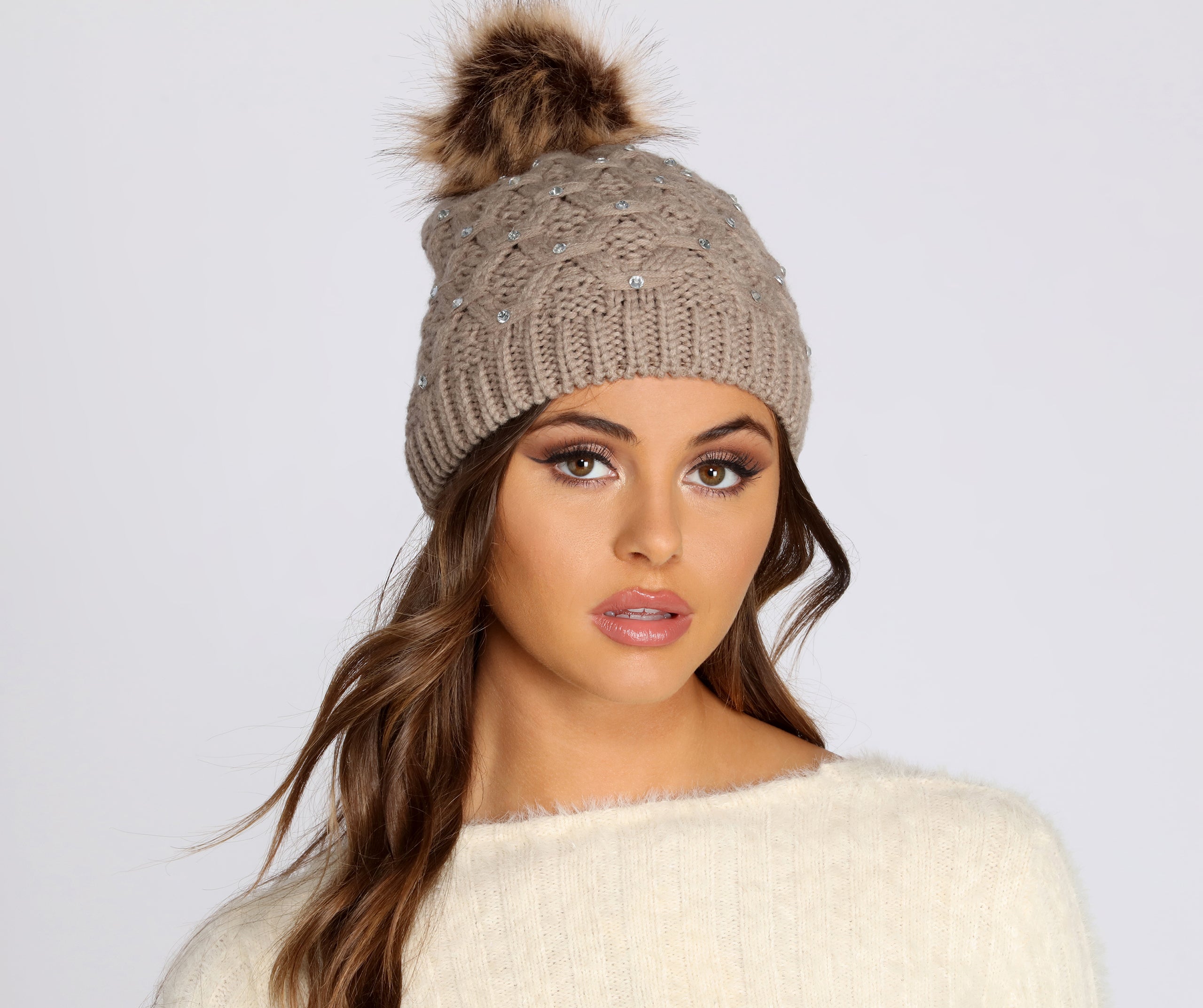 Bling Bling Knit Pom Beanie