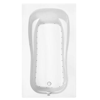 Aquatic Cariani 72 in. Acrylic Left Drain Rectangular Alcove Air Bath Tub in White 727149146177