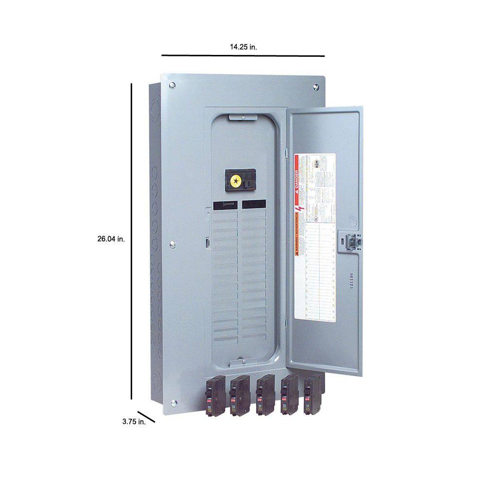 Square D QO 100 Amp 32-Space 32-Circuit Indoor Main Breaker Plug-On Neutral Load Center with Cover Value Pack QO32M100PCVP