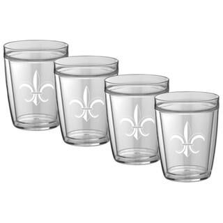 Kraftware Kasualware Fleur de Lis 14 oz. Doublewall Short Tumbler (Set of 4) 88414