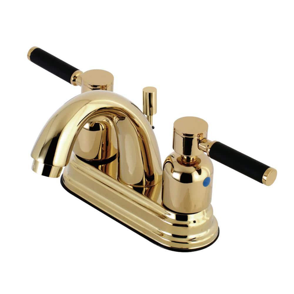 Kingston Brass Kaiser 4 in Centerset 2Handle Bathroom Faucet in Polished Brass