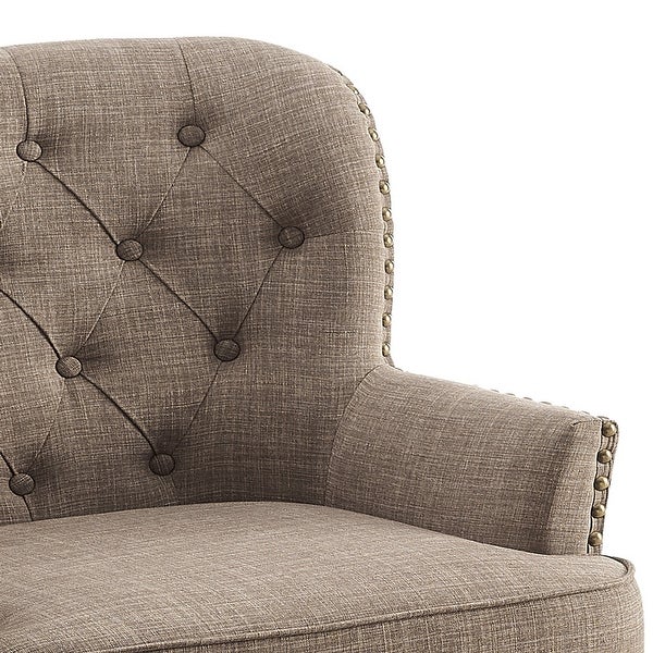 Moser Bay Mignon 30'' Wide Tufted Wingback Accent Chair with Ottoman， Velvet or Linen