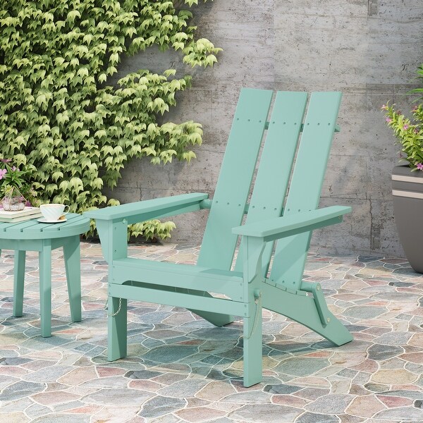 Zuma Outdoor Contemporary Acacia Wood Foldable Adirondack Chair by Christopher Knight Home