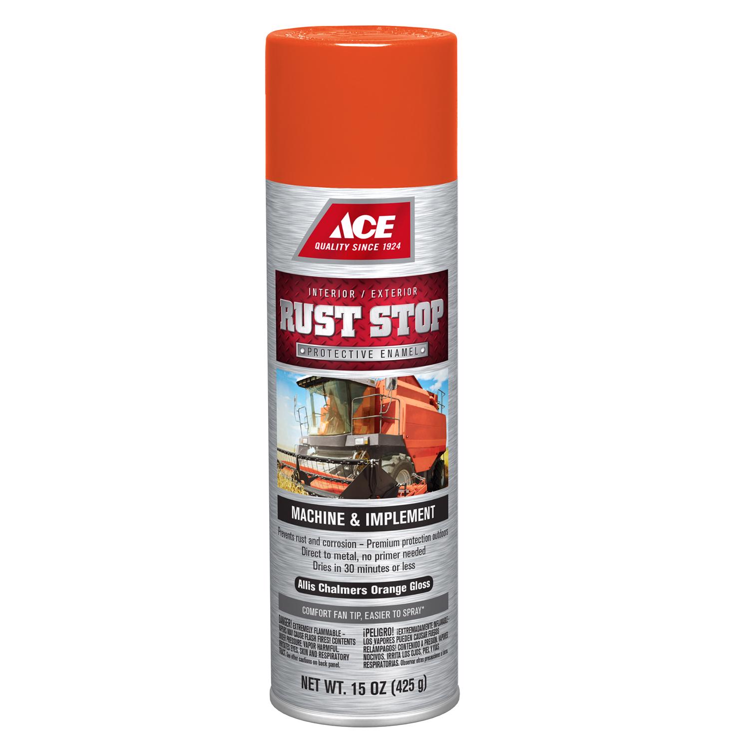 Ace Rust Stop Machine \u0026 Implement Gloss Allis Chalmers Orange Protective Enamel Spray Paint 15 oz