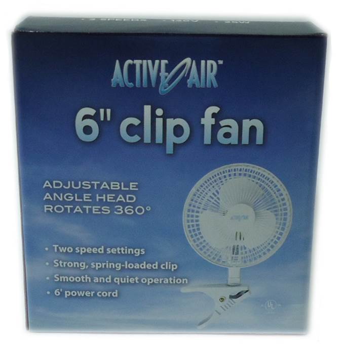 Active Air ACFC6 6 2-Speed Clip-On Desk Kitchen Hydroponics Grow Fan  (4 Pack)