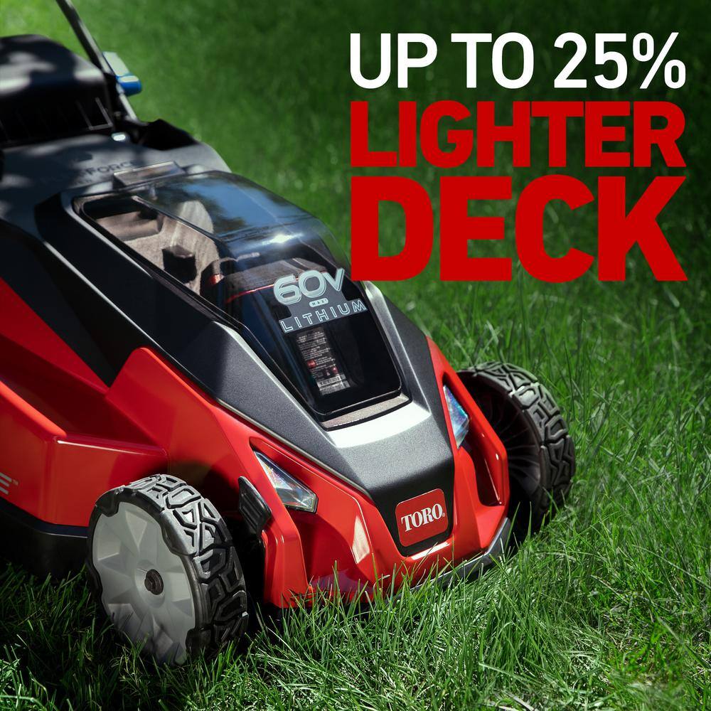 Toro 60V MAX* 21 in. Stripe Dual-Blades Self-Propelled Mower - 7.5 Ah BatteryCharger Included 21623