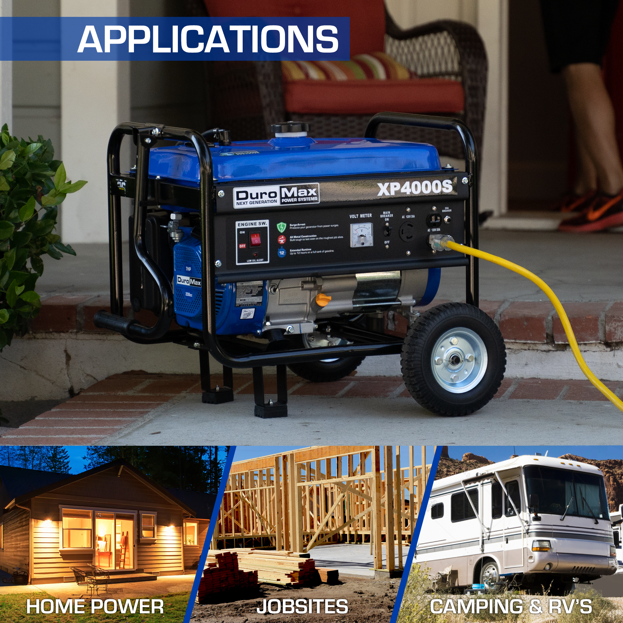 4,000 Watt Gasoline Portable Generator