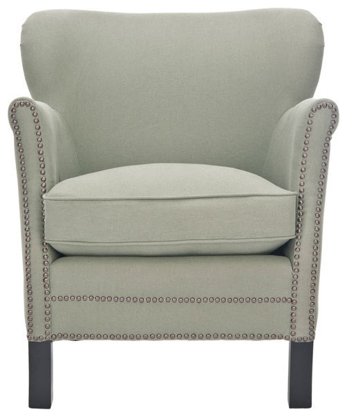 Ann Arm Chair With Bass Nail Heads Sea Mist   Transitional   Armchairs And Accent Chairs   by Rustic Home Furniture Deco  Houzz