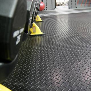 Rubber-Cal Diamond Plate 4 ft. x 9 ft. Black Rubber Flooring (36 sq. ft.) 03-206-W100-09