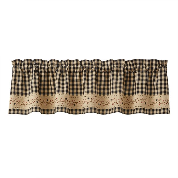 Park Designs Berry Gingham Lined Border Valance