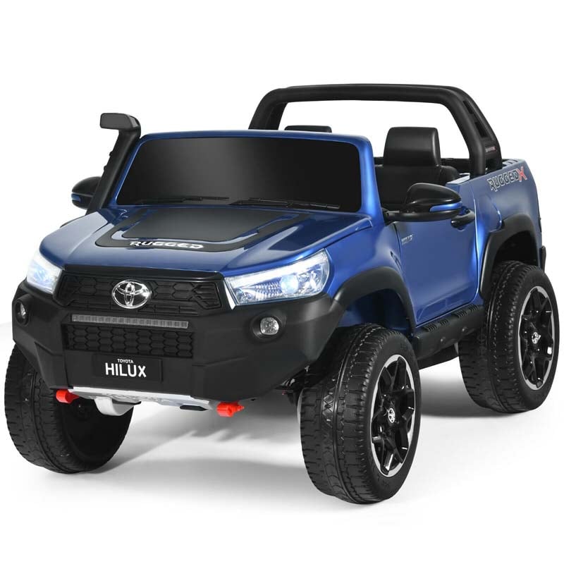 Licensed Toyota Hilux 2-Seater Kids Ride on Car 4WD 2x12V Battery Powered Riding Toy Truck with Remote