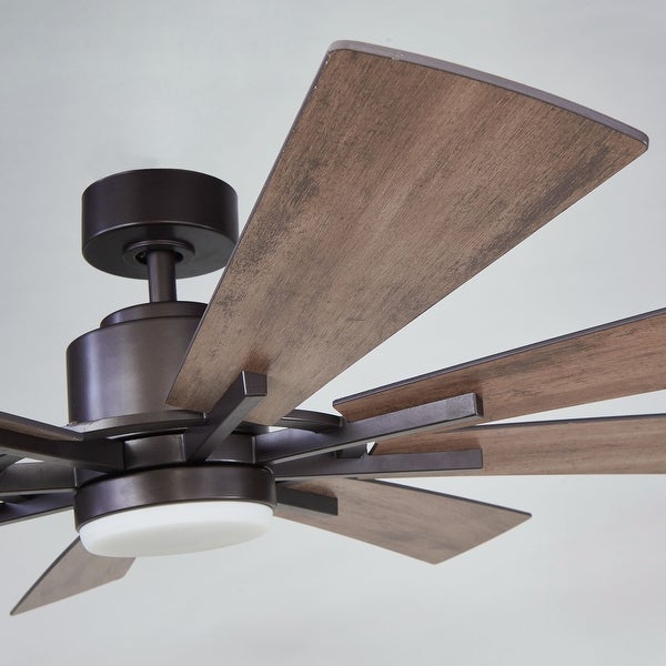 Farmhouse Wooden 8-Blades LED Large Ceiling Fan with Remote Control - 60 Inches Shopping - The Best Deals on Ceiling Fans | 38580872