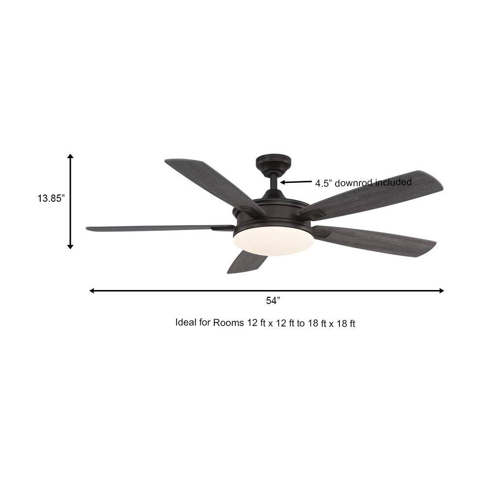 Home Decorators Collection Anselm 54 in. Integrated LED Indoor Oil Rubbed Bronze Ceiling Fan with Light Kit and Remote Control SW147854inORB