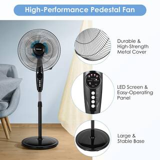 Costway 45 in. to 53 in. 3-Speed Oscillating Pedestal Fan EP24830