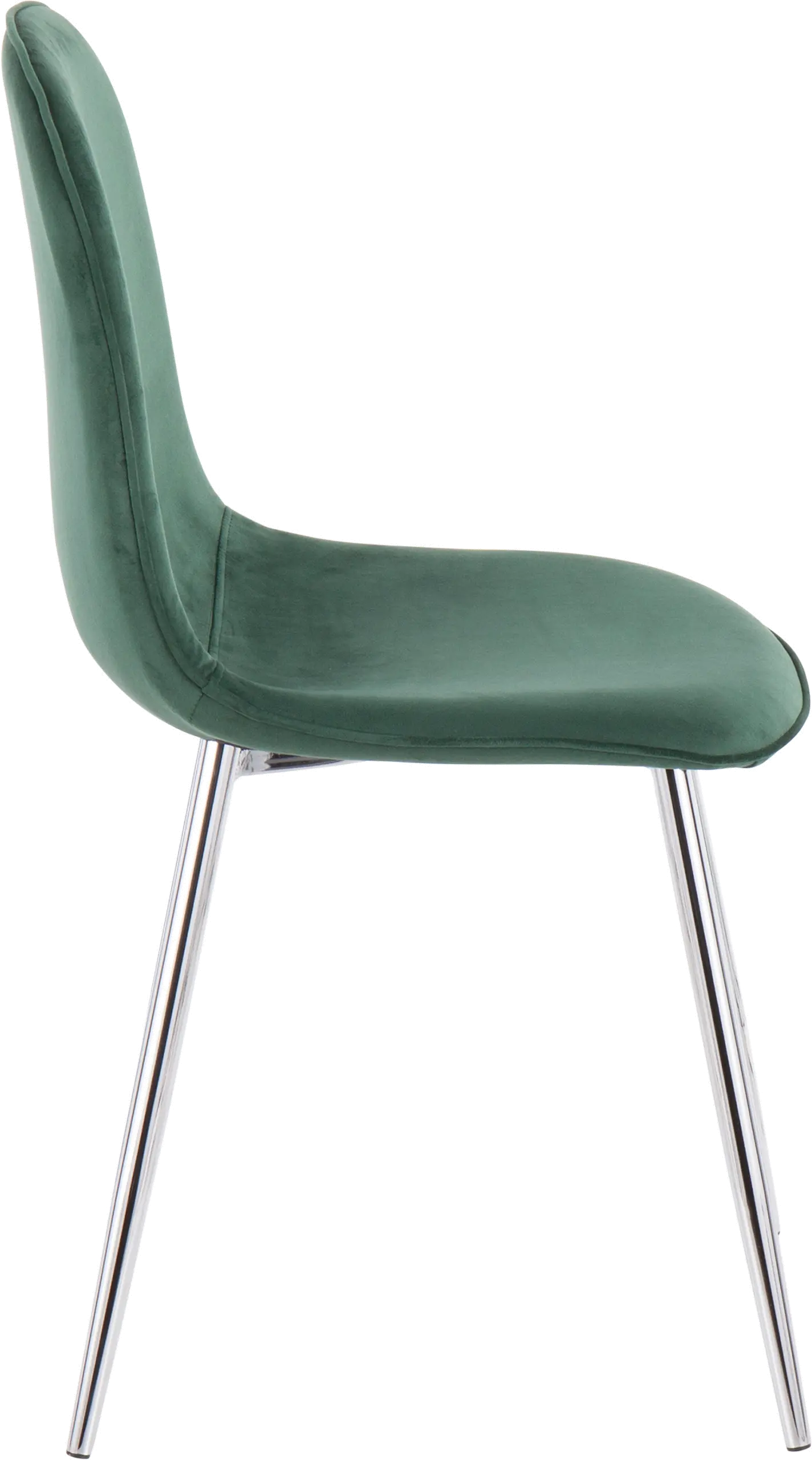 Contemporary Green and Chrome Dining Room Chair (Set of 2) - Pebble