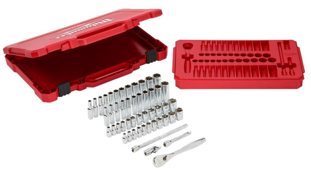 106pc 1/4In and 3/8In Dr SAE/Metric Mechanics Socket Set Bundle ;