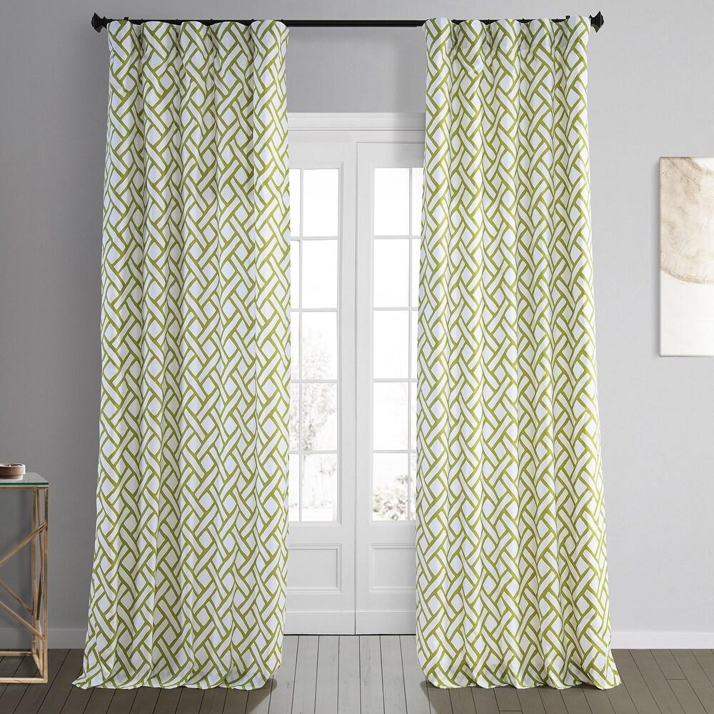Exclusive Fabrics Garden Path Printed Cotton Curtain (1 Panel)