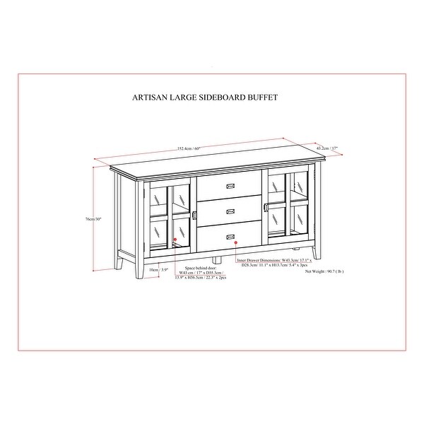 WYNDENHALL Stratford SOLID WOOD 60