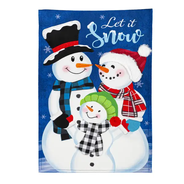 Evergreen Enterprises Let it Snow Family Garden Flag