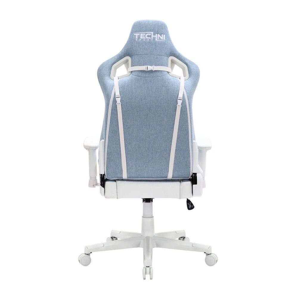 Techni Sport TS86 Blue Ergonomic Pastel Fabric Gaming Chair with Adjustable Arms RTA-TS86-BL