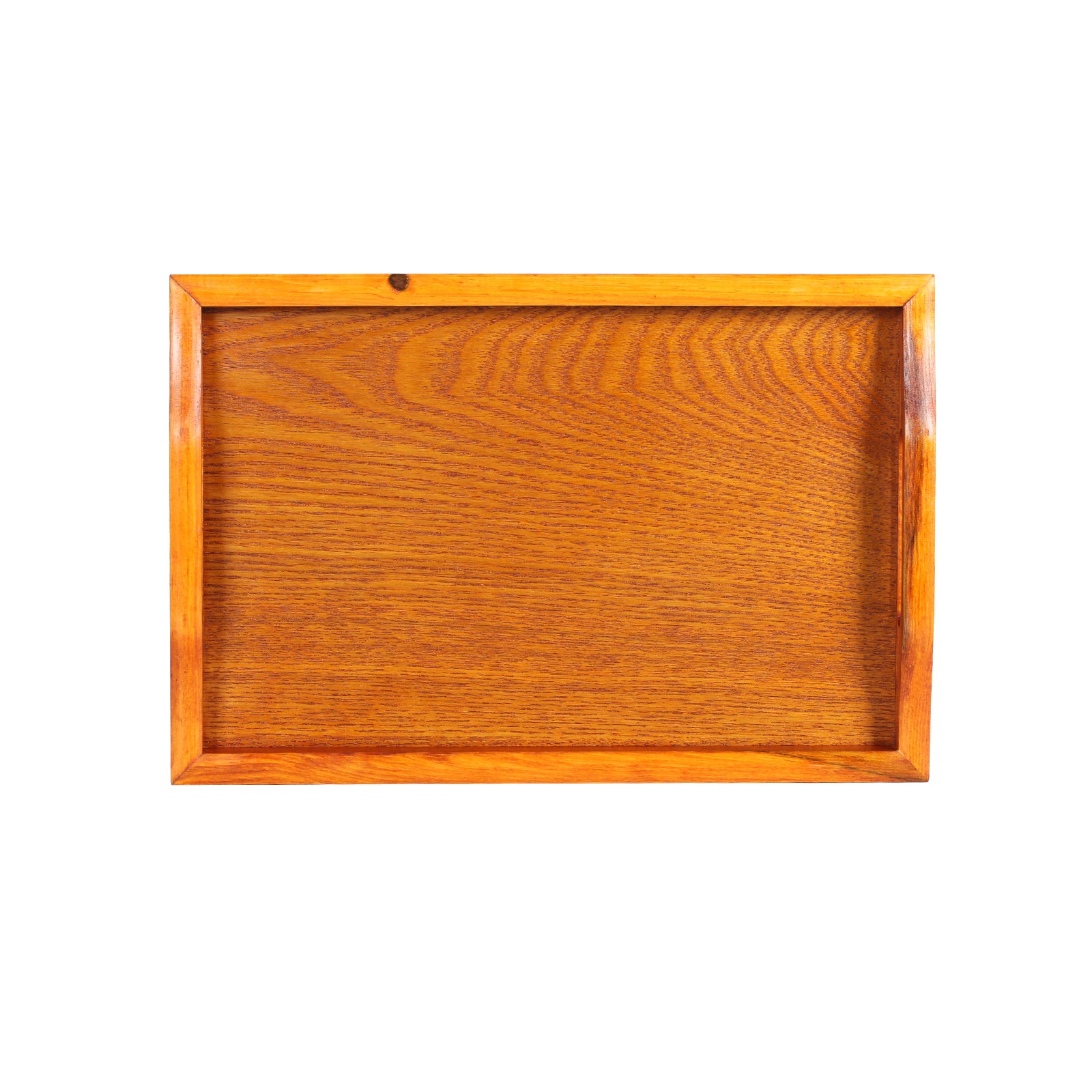 Delaman Wooden Serving Tray Large with Handles Homes and Gardens for Tea Water Drinks Breakfast Food  (Brown， Rectangle)