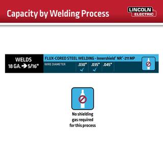 Lincoln Electric 125 Amp 115-Volt Weld-Pak 125 HD Flux-Cored Wire Welder with .035 in. Flux-Core Welding Wire (1 lb. Spool) K5365-15